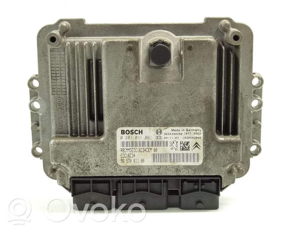 Unidad de control/módulo del motor   9657061180,0281011861,EDC16C34