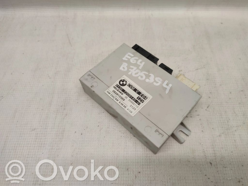 BMW 6 E63 E64 Unité de commande / module de toit ouvrant 