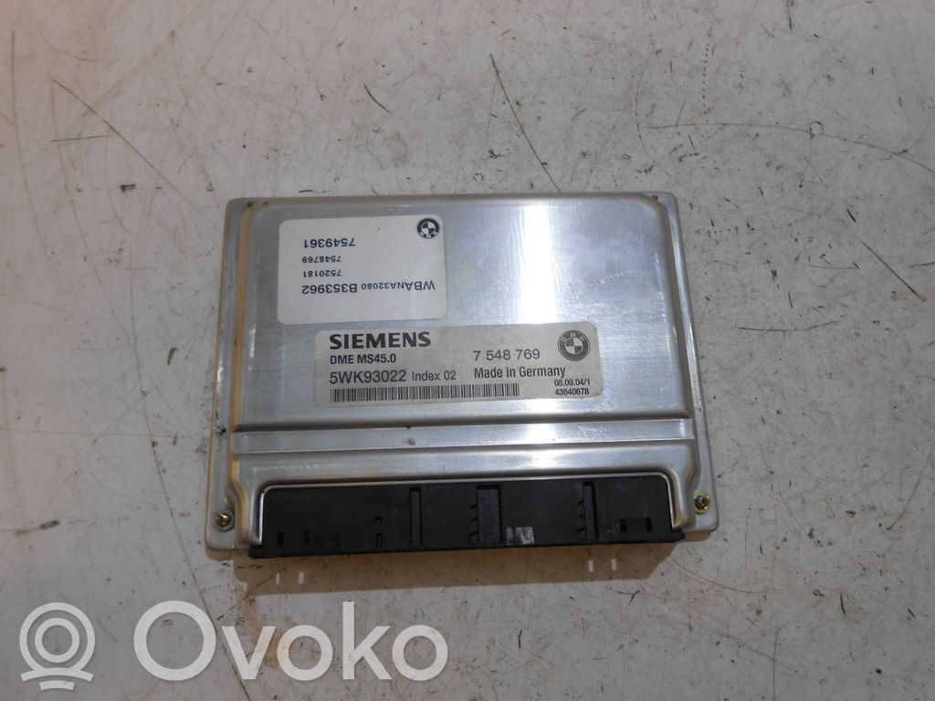 BMW X3 E83 Unidad de control/módulo ECU del motor 