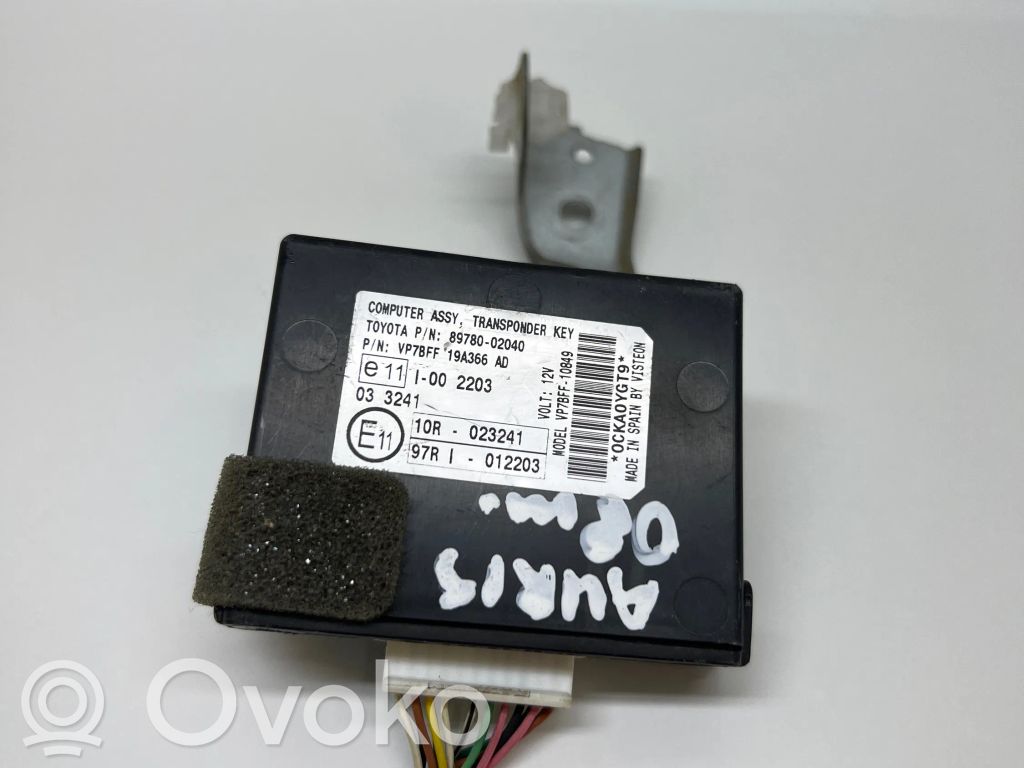 Toyota Auris 150 Immobilizer control unit/module 
