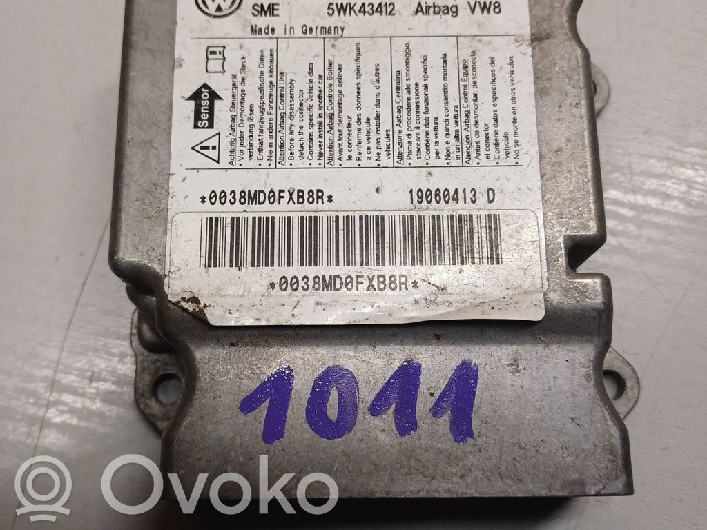 Sterownik / Moduł Airbag   1K0909605R,0038MD0FXB8R,5WK43412,04H018S2300