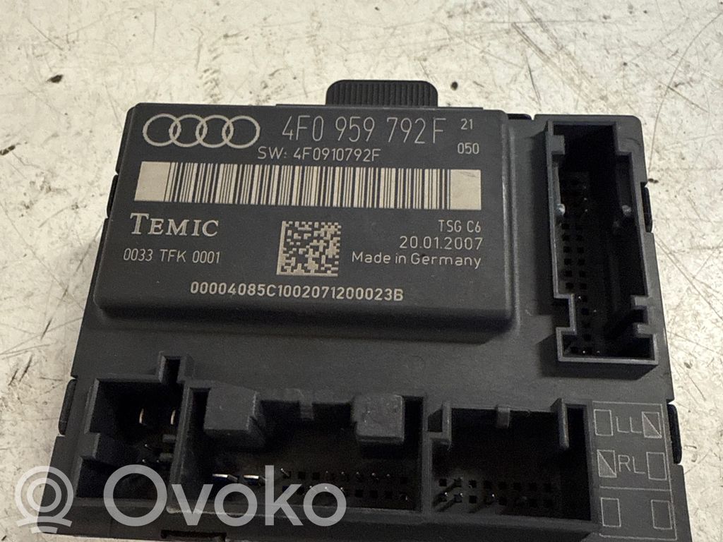Audi A6 S6 C6 4F Durų elektronikos valdymo blokas 