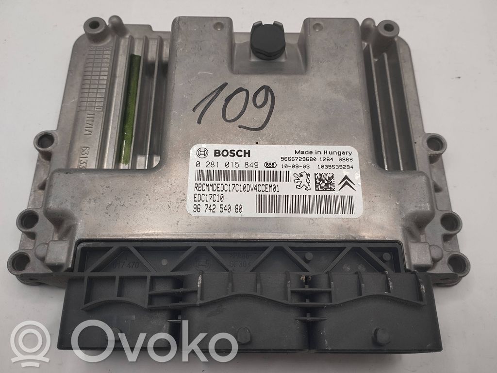 Engine control unit/module   0281015849,9666729680,9674254080