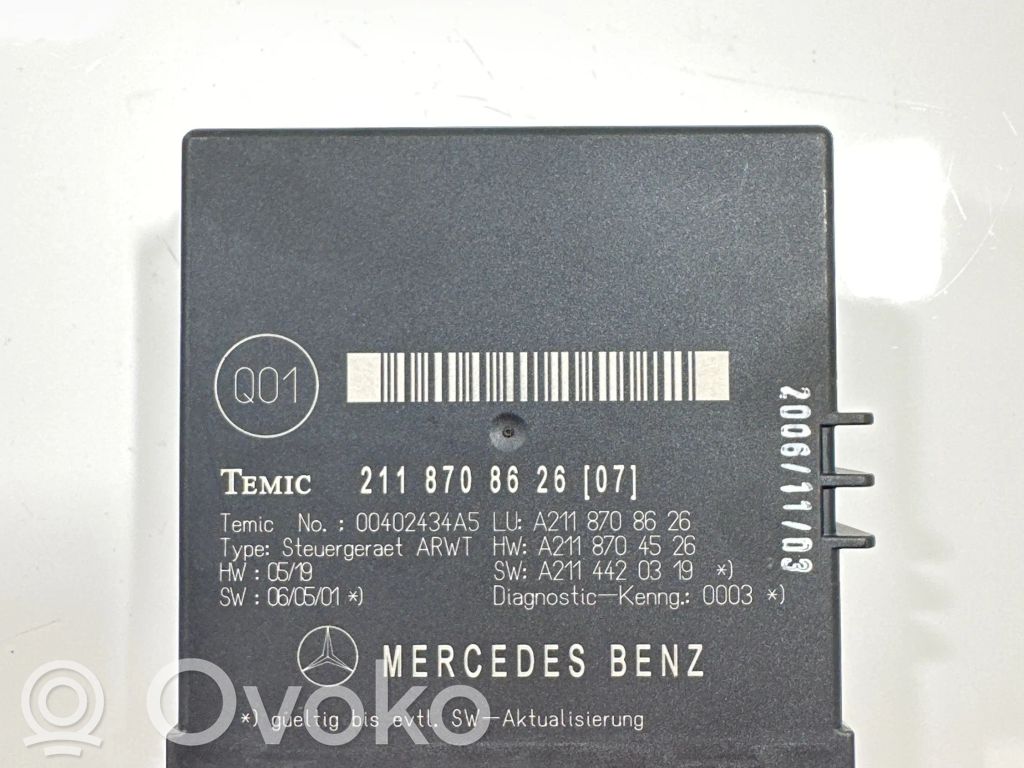 Mercedes-Benz E W211 Tailgate/trunk control unit/module 