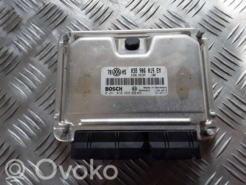 Engine control unit/module   038906019EM,0281010668,28SA5042