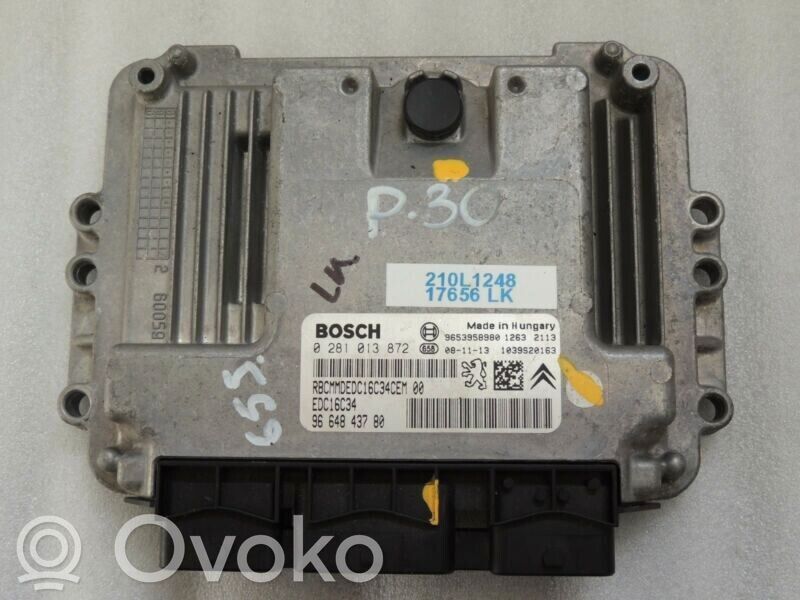Engine control unit/module   1943F6,1943F7,0281013872,9664843780,EDC16C34