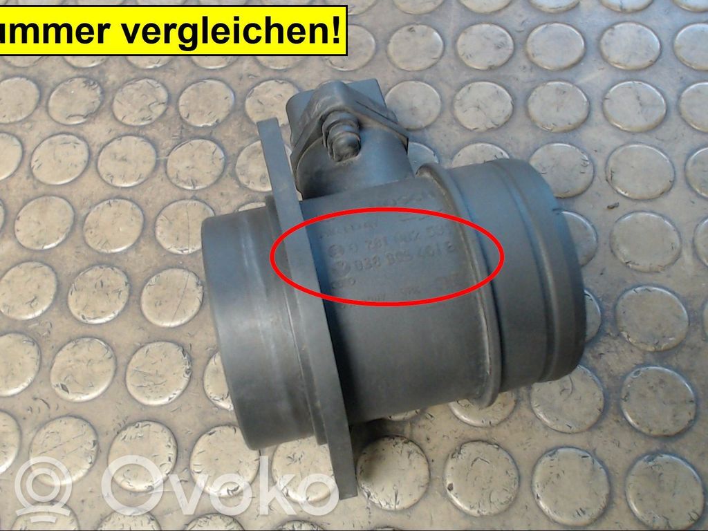 Volkswagen Multivan T5 Ilmamassan virtausanturi 