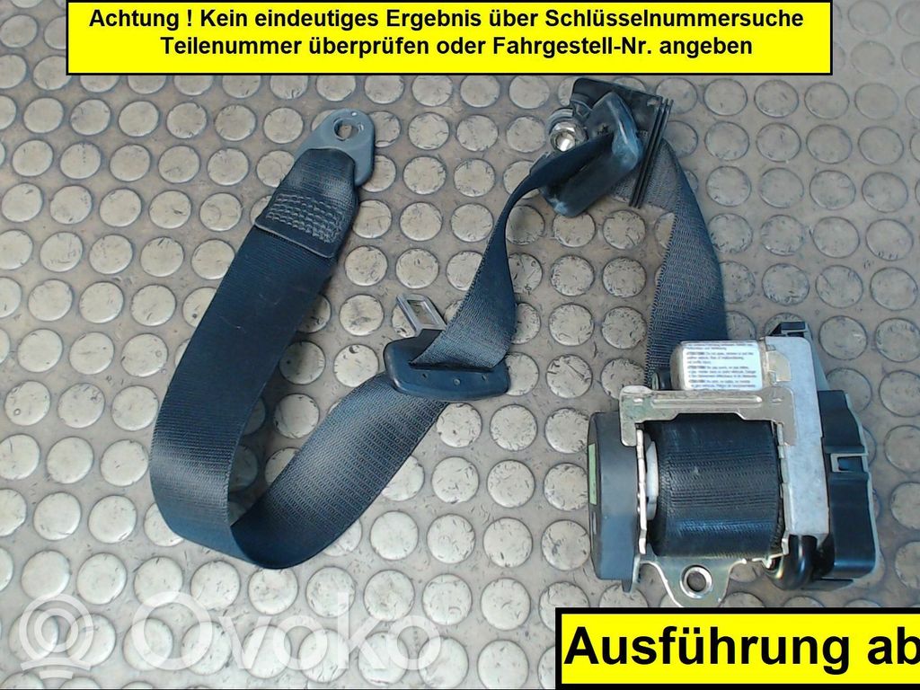 Sicherheitsgurt vorne   NICHTZUTREFFEND