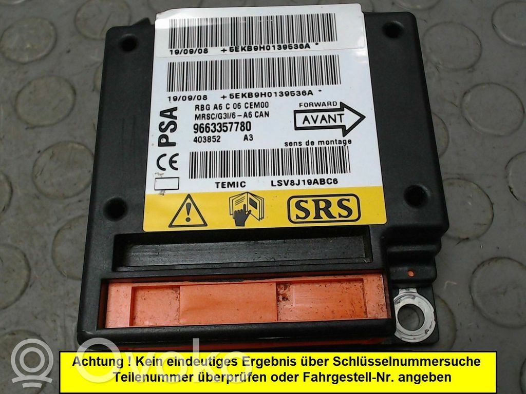 Citroen C2 Airbag control unit/module 