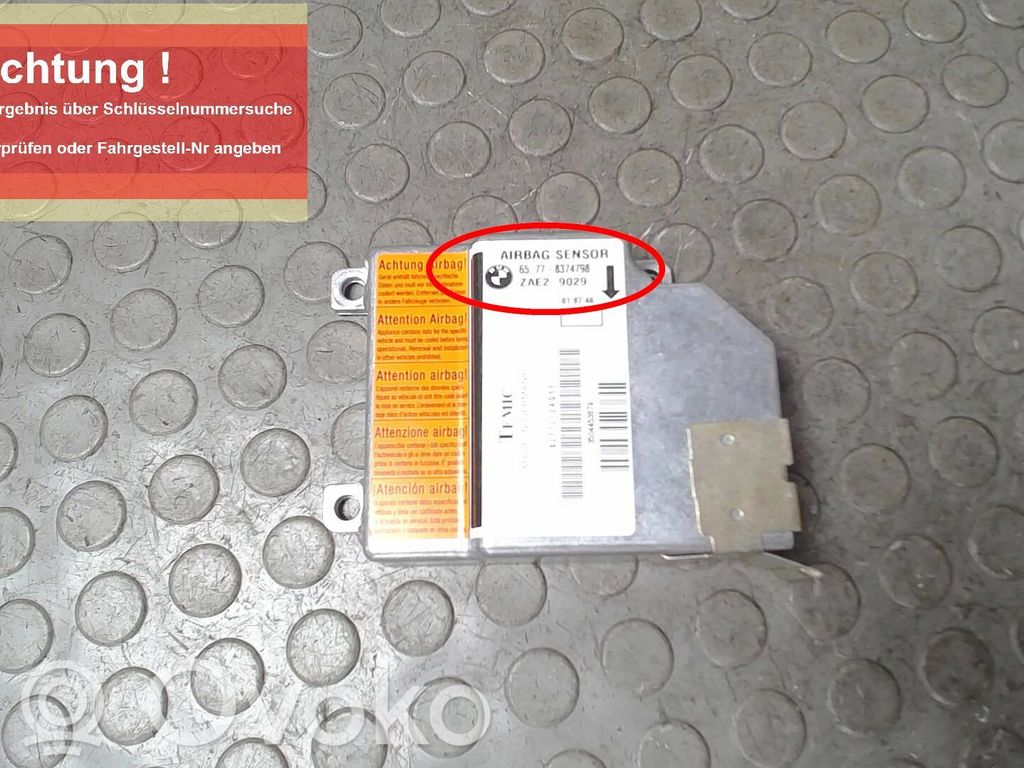 Airbag control unit/module   65778374798,NICHTZUTREFFEND