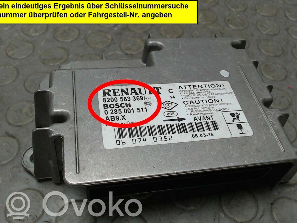 Renault Clio III Centralina/modulo airbag 