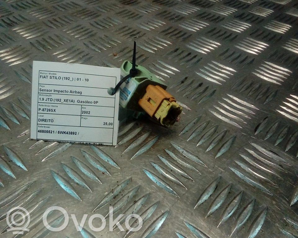 Fiat Stilo Senzor impact/declanșare airbag 