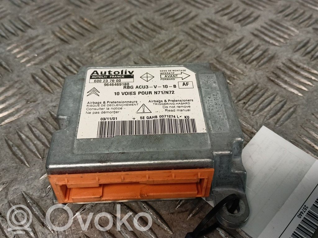 Module de contrôle airbag   600237600,9646469180,AUTOLIV