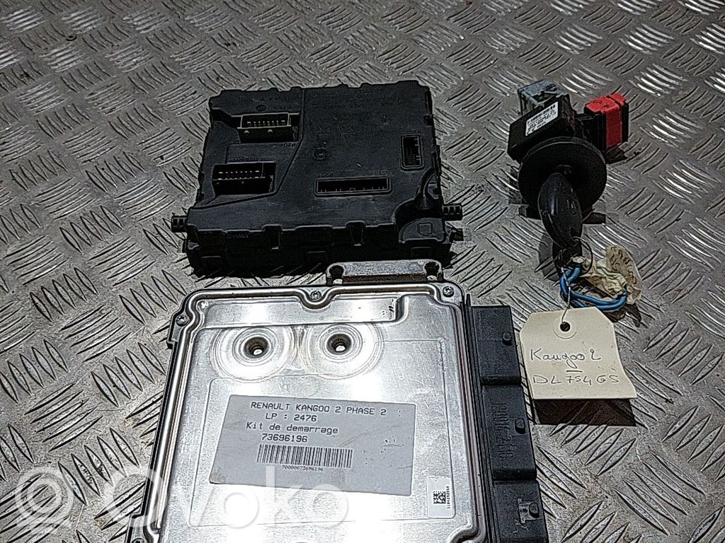 Renault Kangoo II Juego de cerradura y set ECU del motor 