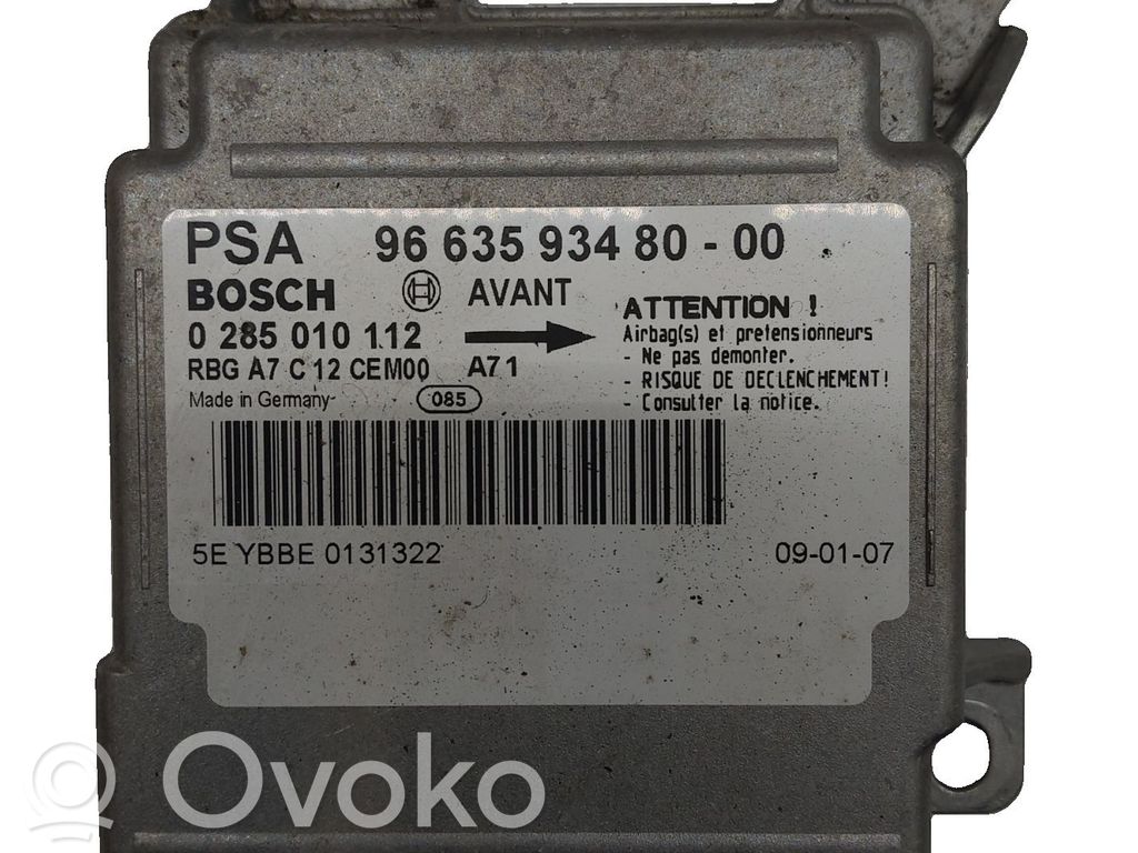 Peugeot 207 Sterownik / Moduł Airbag 
