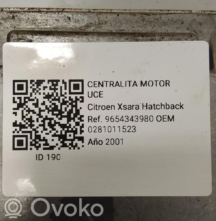 Engine control unit/module   0281011523,9654343980