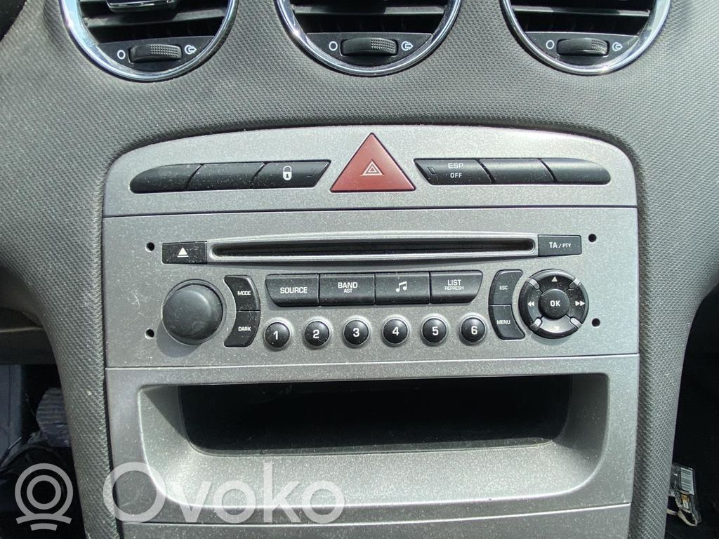 Peugeot 308 Botón interruptor de luz de peligro 