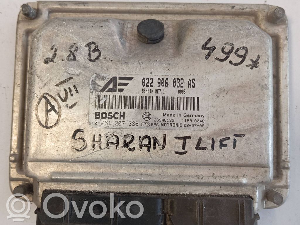 Engine control unit/module   022906032AS,0261207386,26SA8139