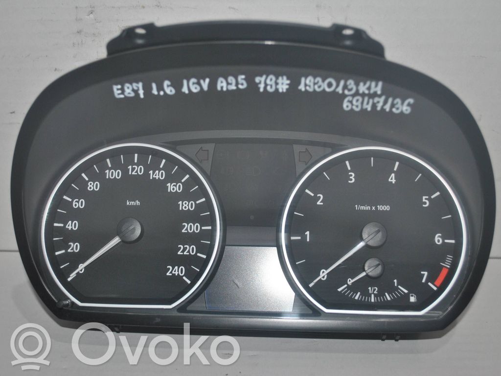 BMW 1 E81 E87 Velocímetro (tablero de instrumentos) 