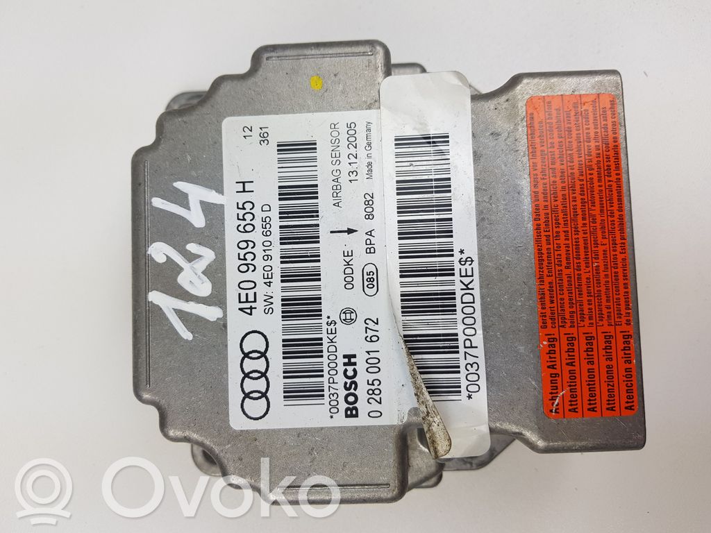 Airbag control unit/module   4E0959655H,0285001672
