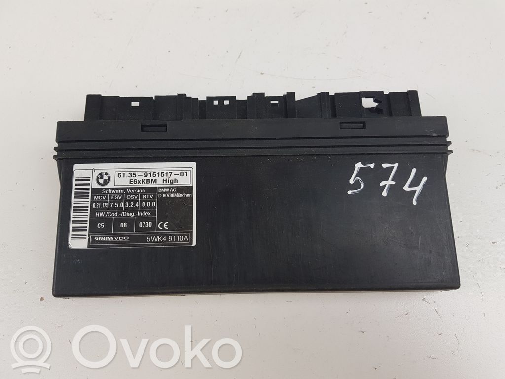 BMW 5 E60 E61 Módulo de confort/conveniencia 