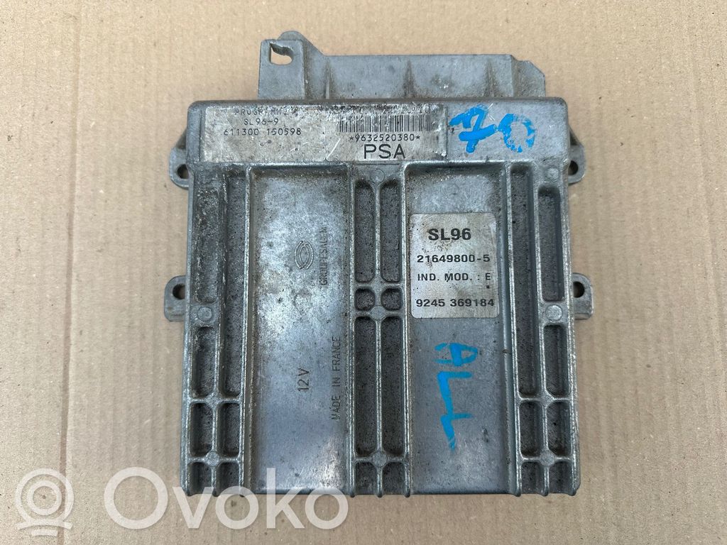 Peugeot Partner Unité de commande, module ECU de moteur 