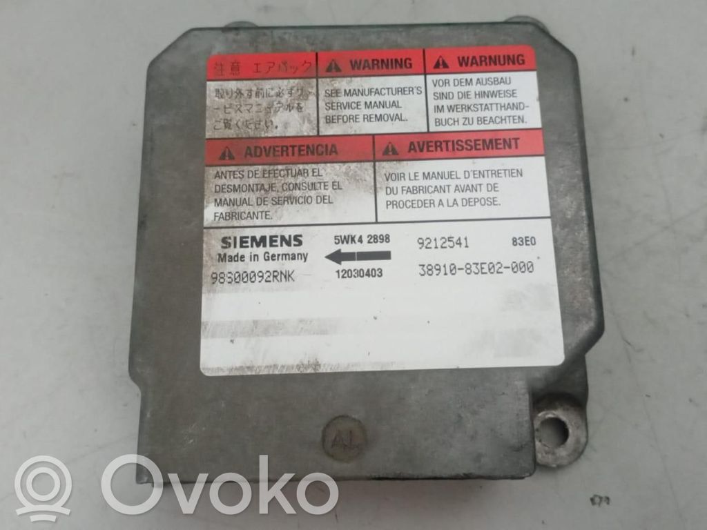 Opel Agila A Airbag control unit/module 