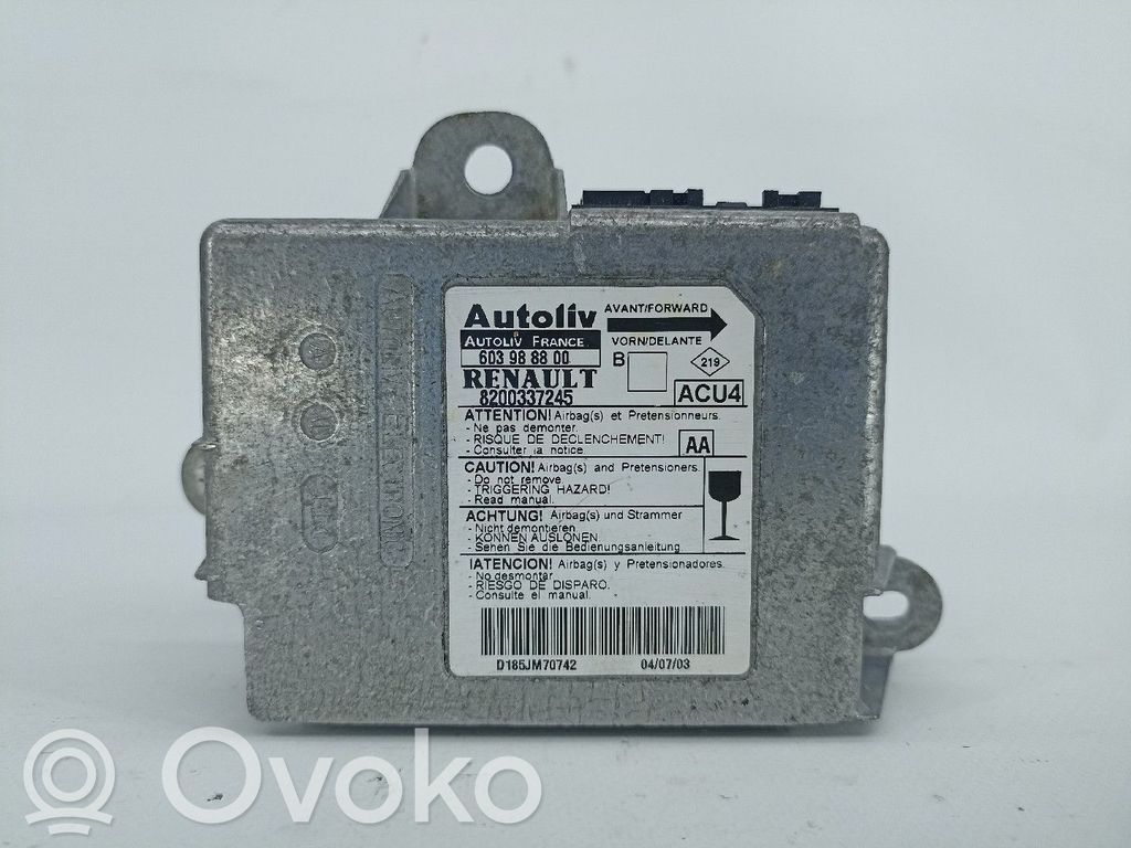 Unidad de control/módulo del Airbag   8200337245,603988800