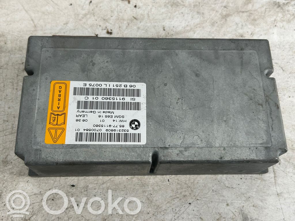 BMW 7 E65 E66 Unidad de control/módulo del Airbag 
