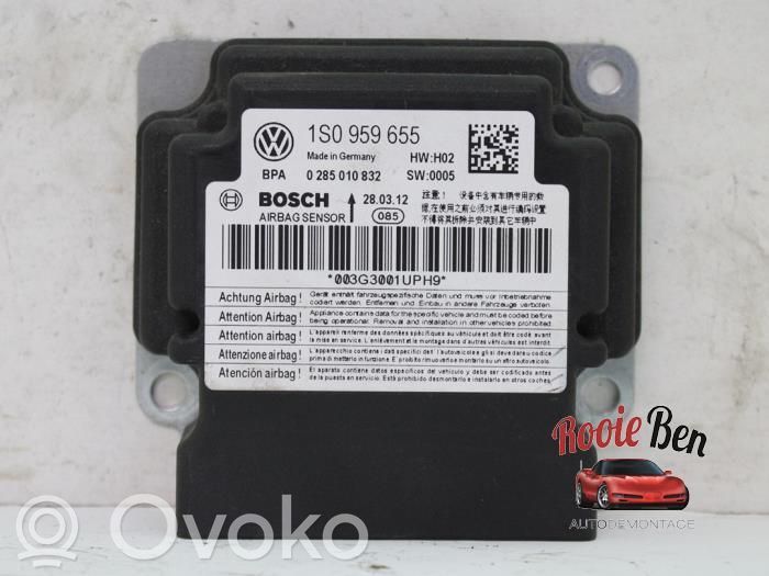 Sterownik / Moduł Airbag   1S0959655BFKZ,0285010832,1S0959655,1S0959655FKZ