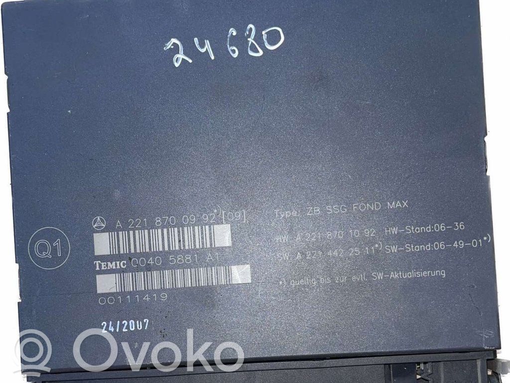 Module de commande de siège   A2218700992,00405881,00405881A1,A2214422511,A2218701092