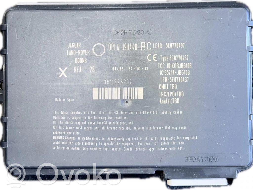 Land Rover Range Rover Sport L494 Keyless (KESSY) go control unit/module 