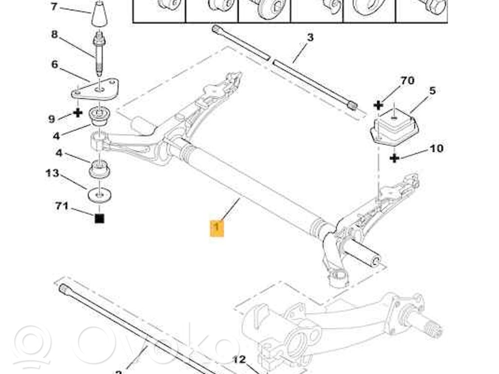 Peugeot Partner Hinterachsträger mit Reduzierstück 