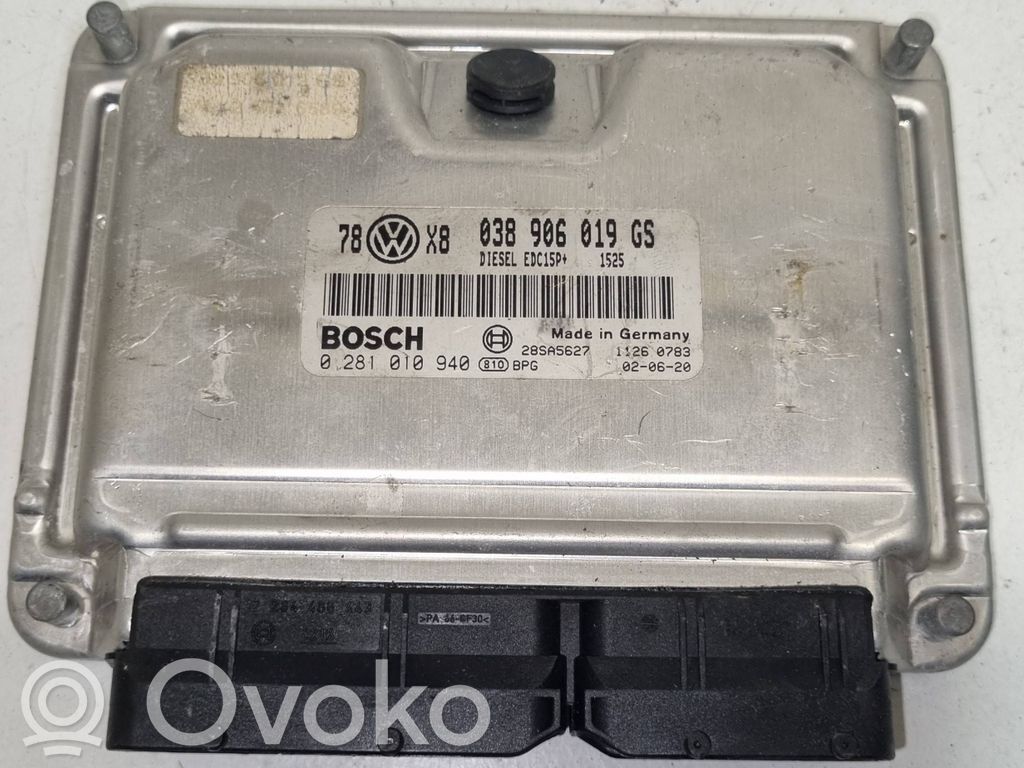 Engine control unit/module ECU   038906019GS,0281010940