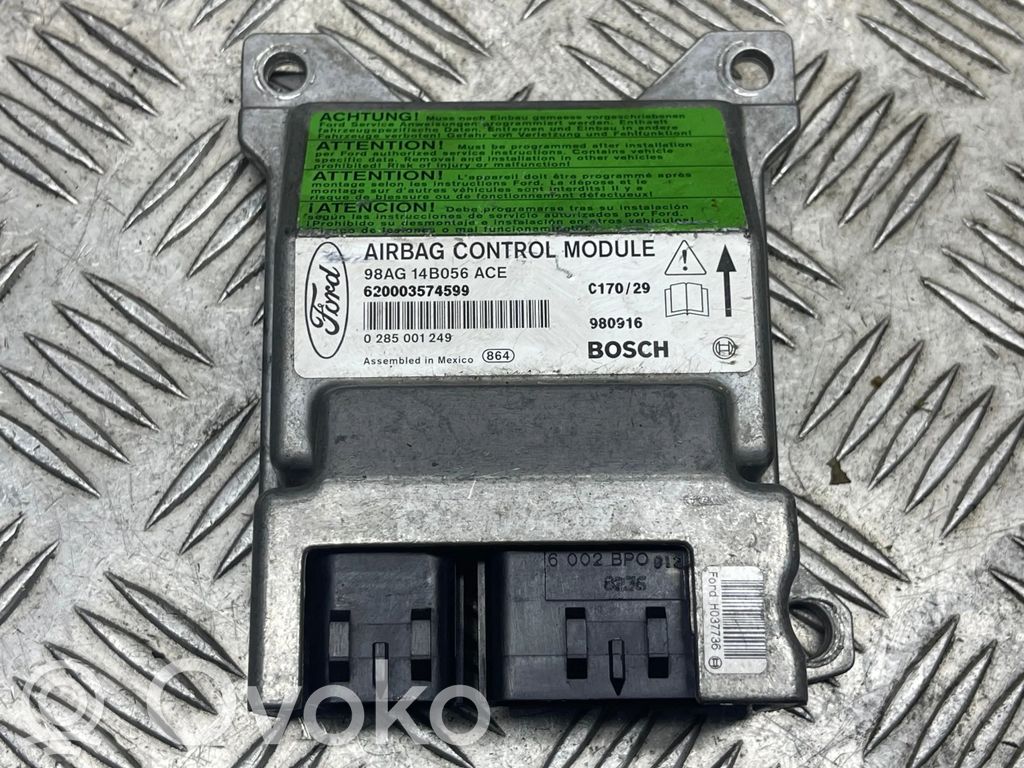 Airbag control unit/module   98AG14B056ACE,620003574599,0285001249