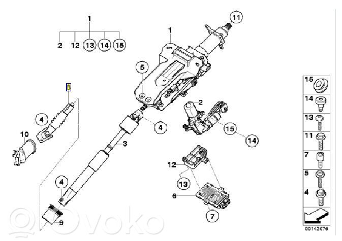 BMW 7 E65 E66 Steering column universal joint 