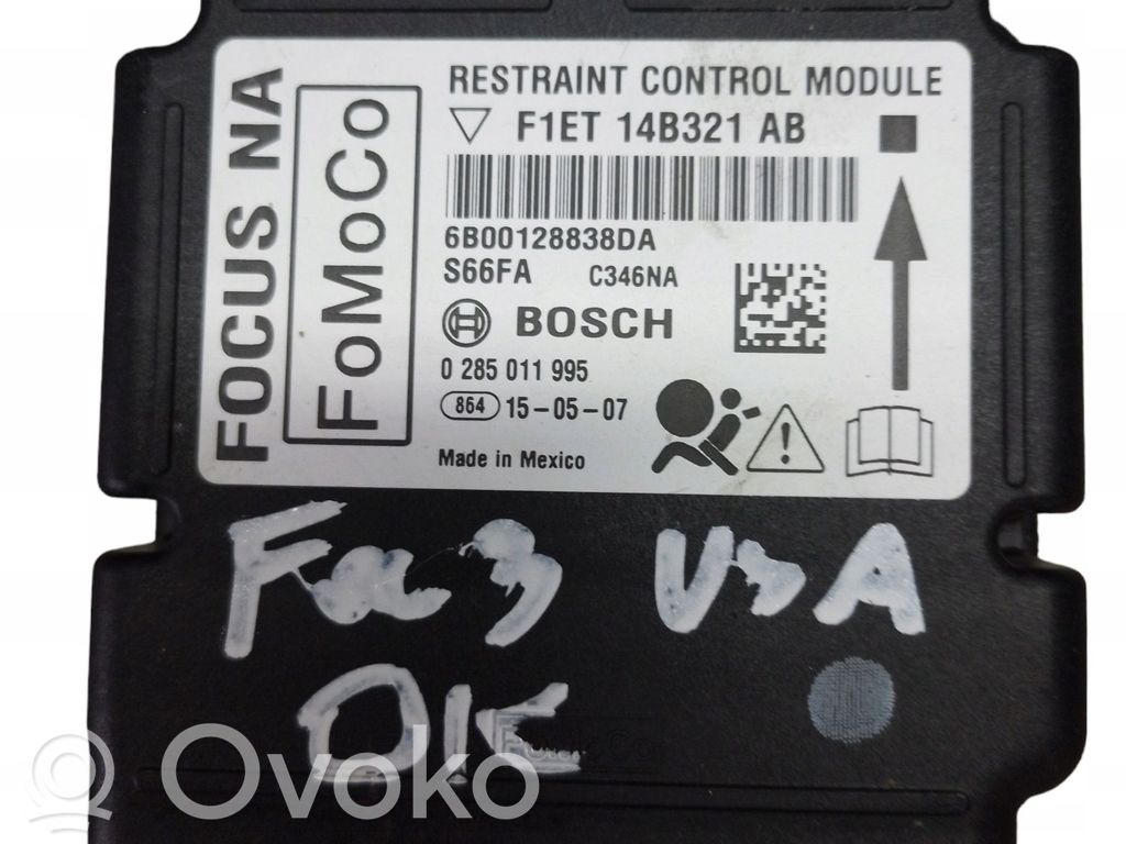 Airbag control unit/module   F1ET14B321AB