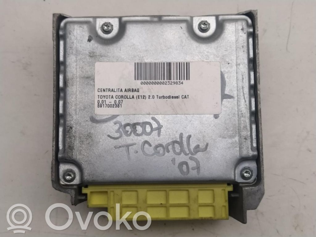 Toyota Corolla E120 E130 Airbag control unit/module 