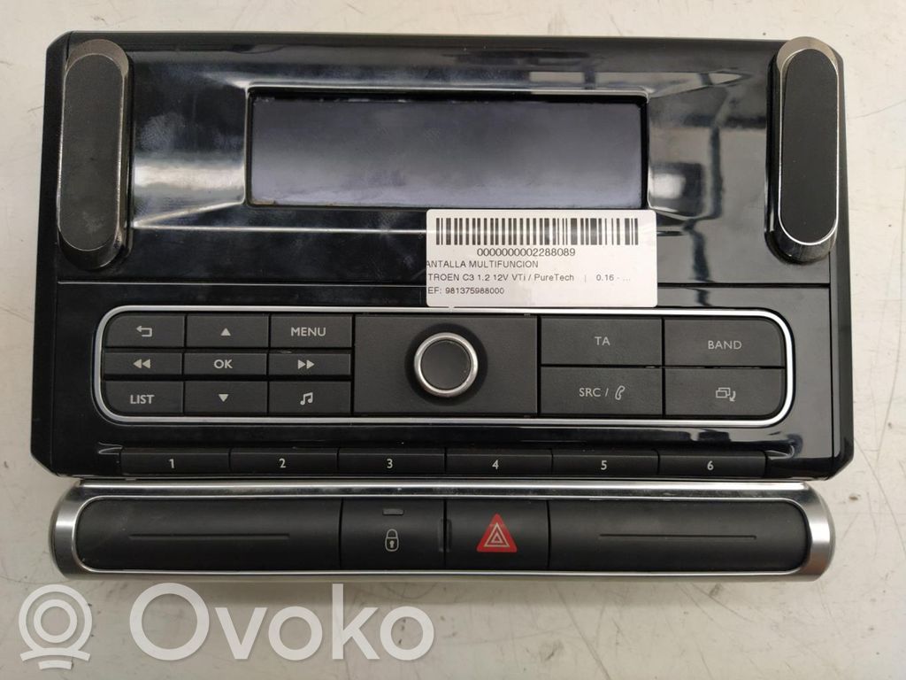 Citroen C3 Monitor / wyświetlacz / ekran 