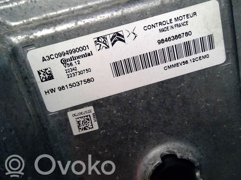 Citroen C3 Engine ECU kit and lock set 