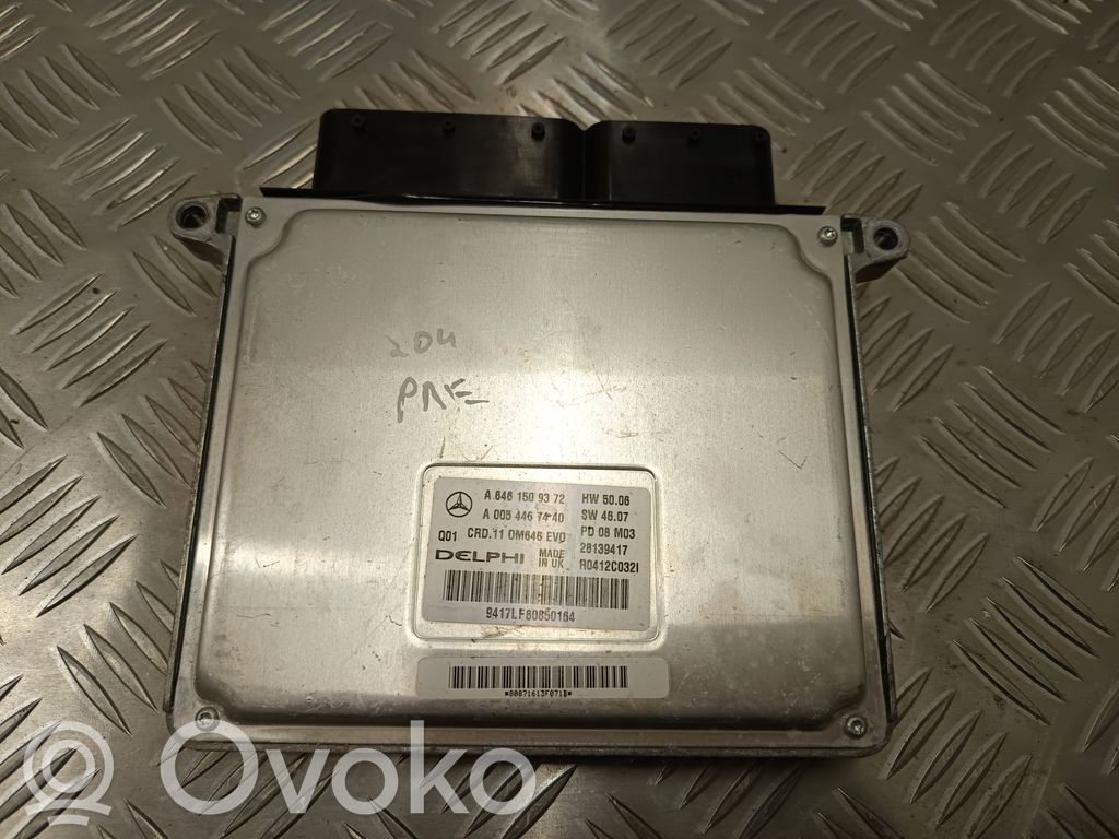 Mercedes-Benz C W204 Unitate/modul de control motor 