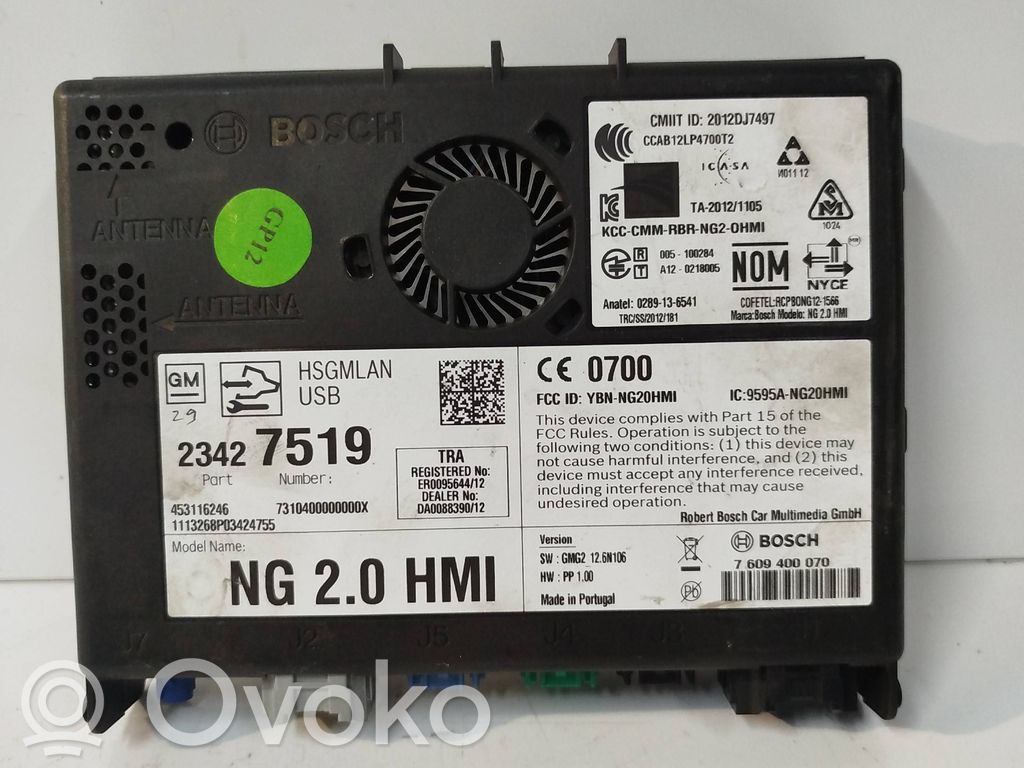 Opel Insignia A GPS navigation control unit/module 