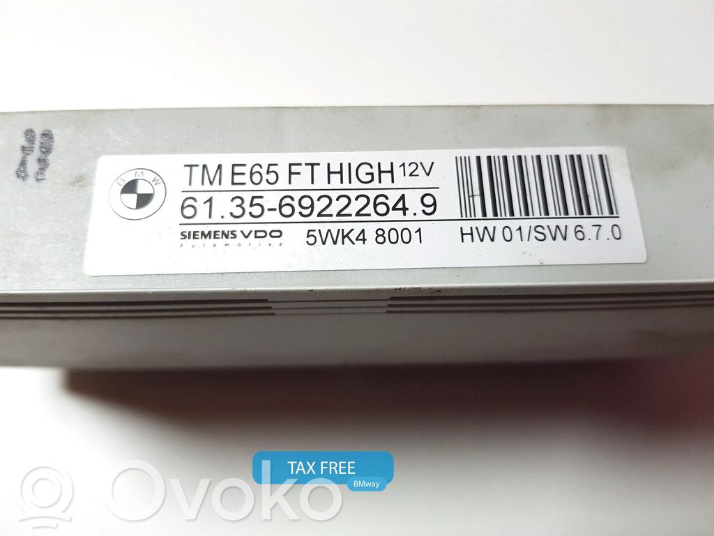 BMW 7 E65 E66 Unidad de control/módulo de la puerta 