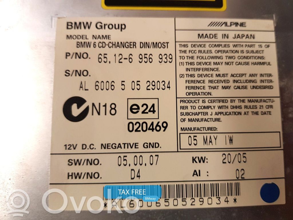 BMW 6 E63 E64 CD / DVD-Wechsler 