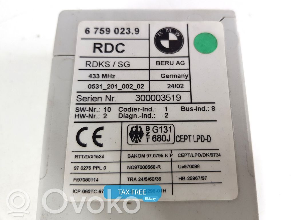Module de pression des pneus   6759023,6759023,36146759023,6750256,6751371,6752127,6759023,8378751