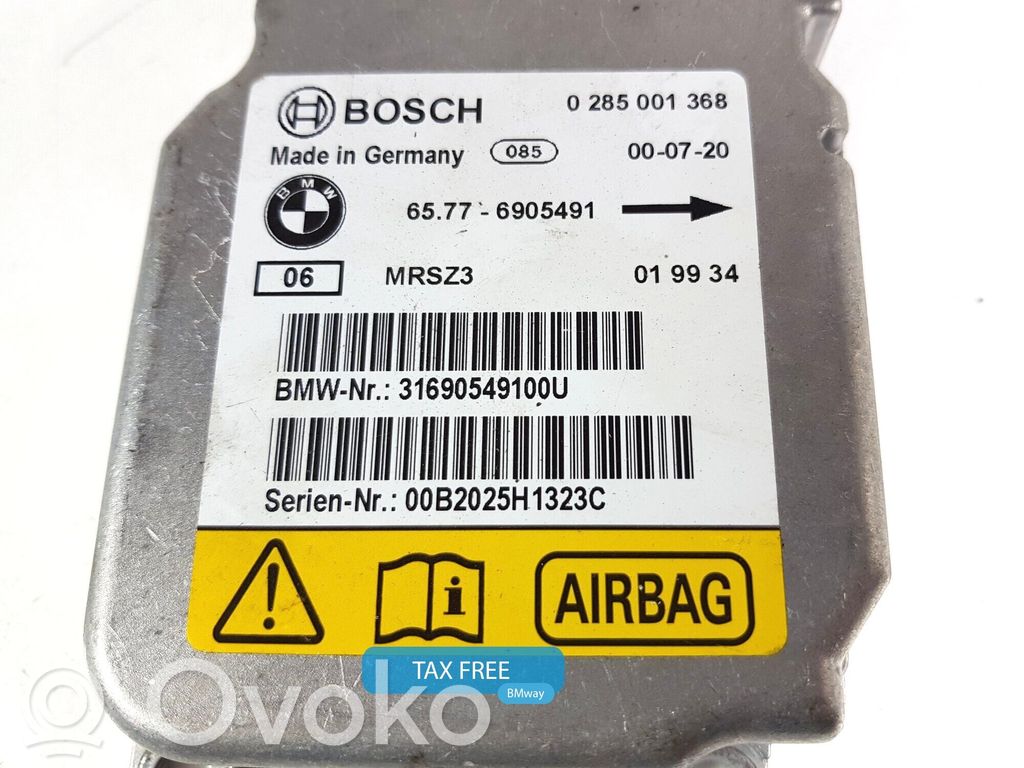Centralina/modulo airbag   6905491,6905491,65776905491,1379036,1382905,6904696,6905491,6912123,8353598,8362119,8367035,8369023,8372521,8374799