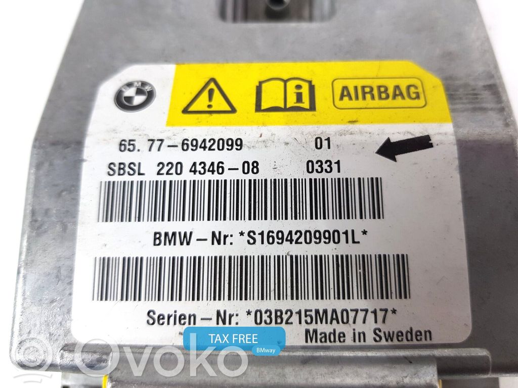 Unidad de control/módulo del Airbag   6942099,6942099,65776942099,6936029,6936183,6937695,6939737,6940297,6942099,6945155,6953007,6962885,6974364