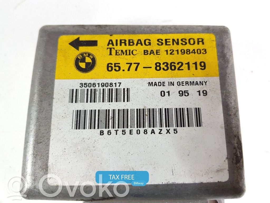 Airbag control unit/module   8362119,8362119,65778362119,1379036,1382905,6904696,6905491,6912123,8353598,8362119,8367035,8369023,8372521,8374799