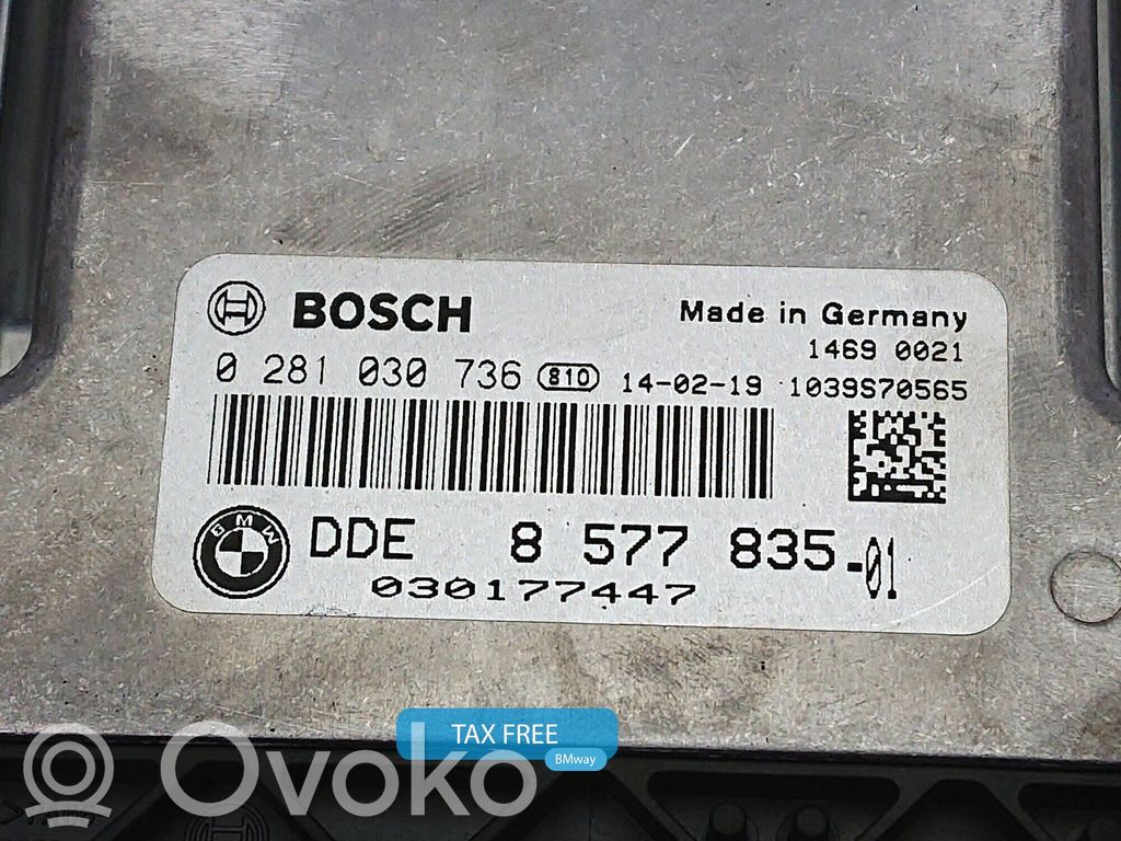BMW 5 F10 F11 Komputer / Sterownik ECU i komplet kluczy 