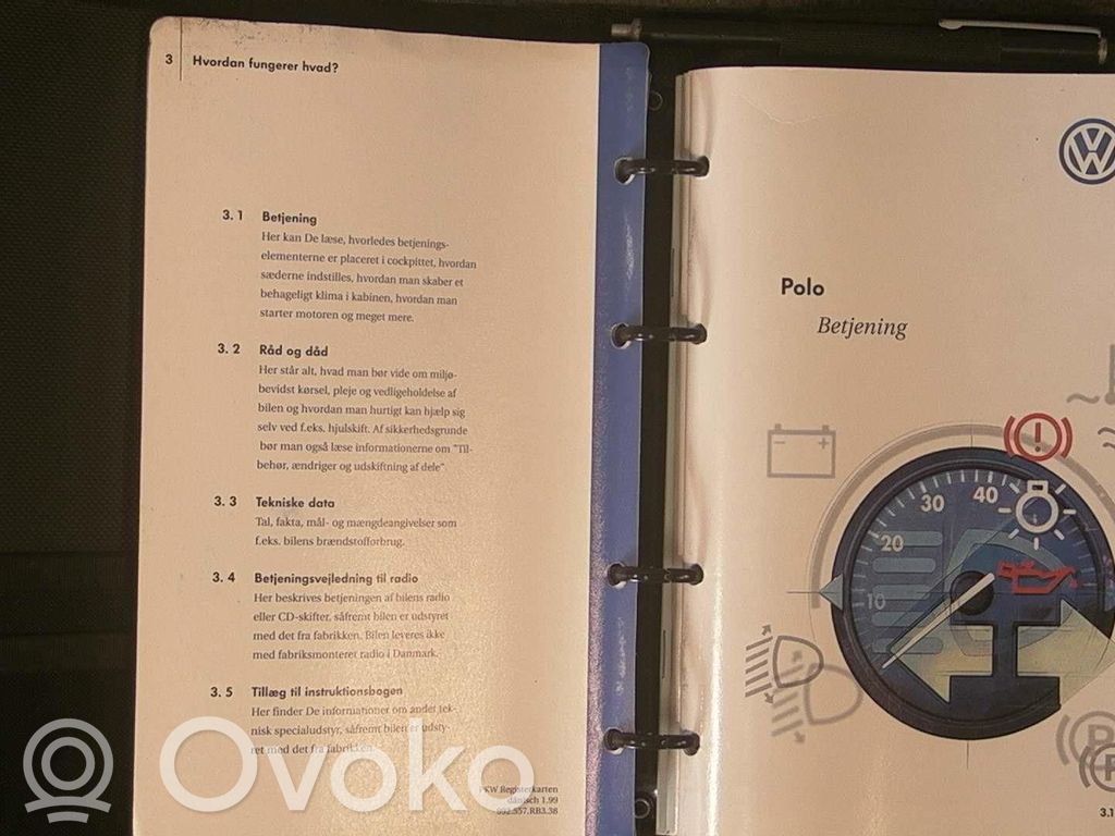 Volkswagen Polo III 6N 6N2 6NF Carnet d'entretien d'une voiture